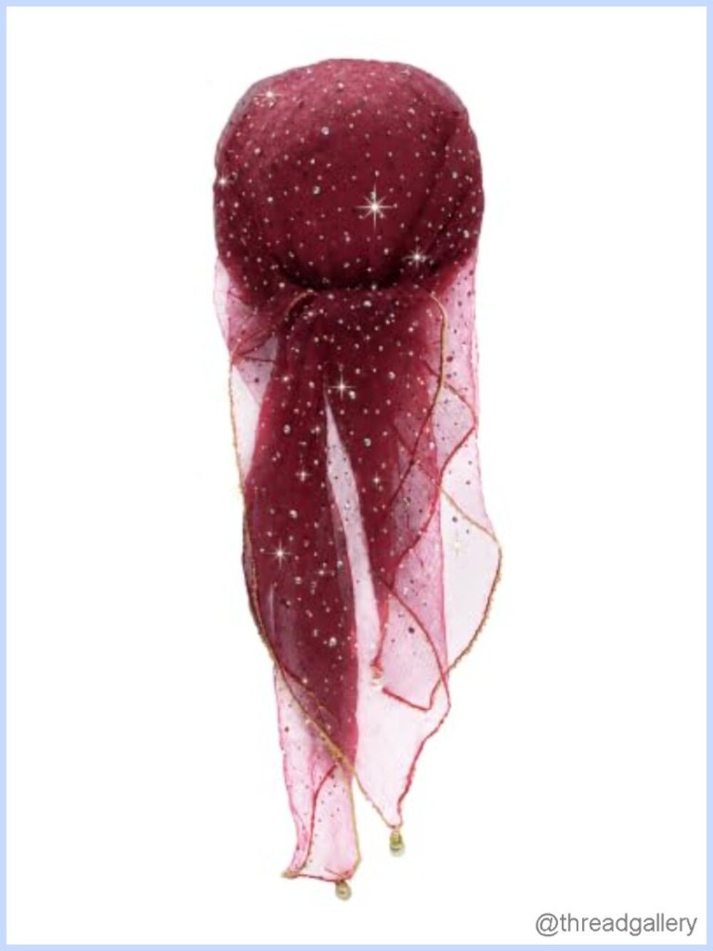Rhinestone Mesh Head Scarf Sequin Bandana Womens Fashion Neck Scarf